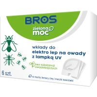 Bros Zielona Moc  Wkłady do lepu z lampką UV, 6 sztuk