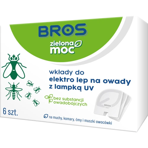 Bros Zielona Moc  Wkłady do lepu z lampką UV, 6 sztuk