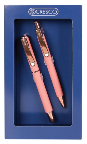Zestaw długopis i pióro Cresco Master, różowy