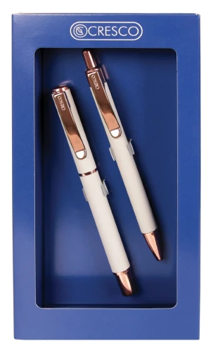 Zestaw długopis i pióro Cresco Master, szary