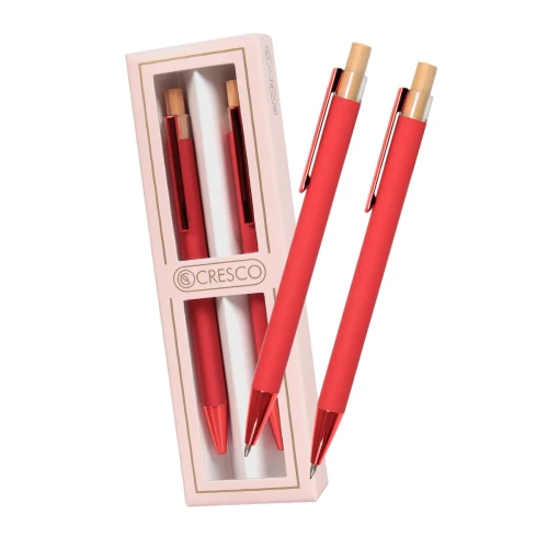 Zestaw długopis i ołówek Cresco Dyplomat, czerwony
