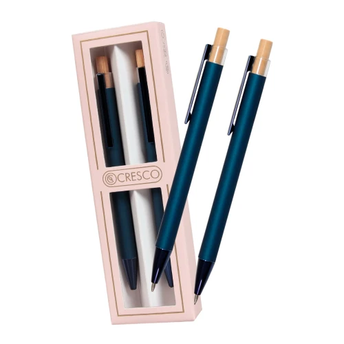 Zestaw długopis i ołówek Cresco Dyplomat, niebieski