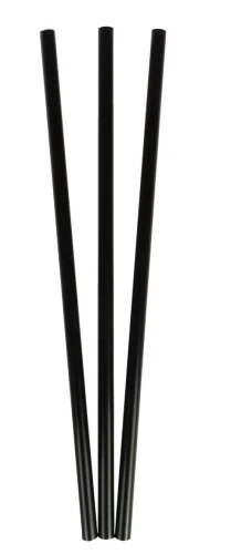 Słomki wielorazowe proste, 22 cm 20 sztuk, czarne