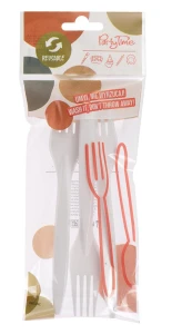 Widelec wielorazowy 18 cm, 8 sztuk, biały