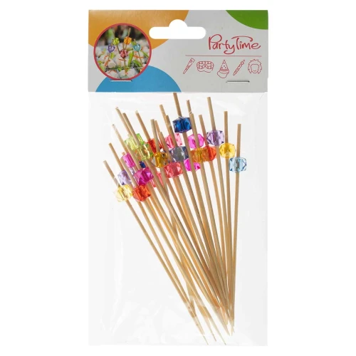 Szpilki do koreczków z kryształkami 12 cm, 24 sztuki