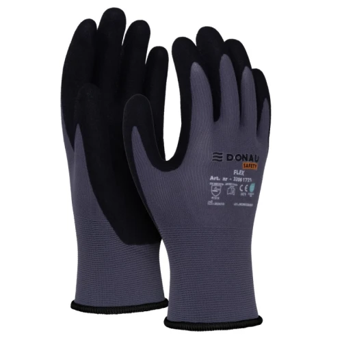 Rękawice robocze  DONAU SAFETY Flex rozm. 10 szare 