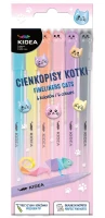 Cienkopisy Kidea Kotki, 6 kolorów