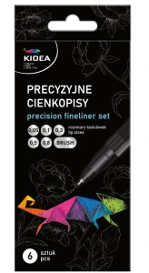 Cienkopis precyzyjny Kidea zestaw 6 sztuk
