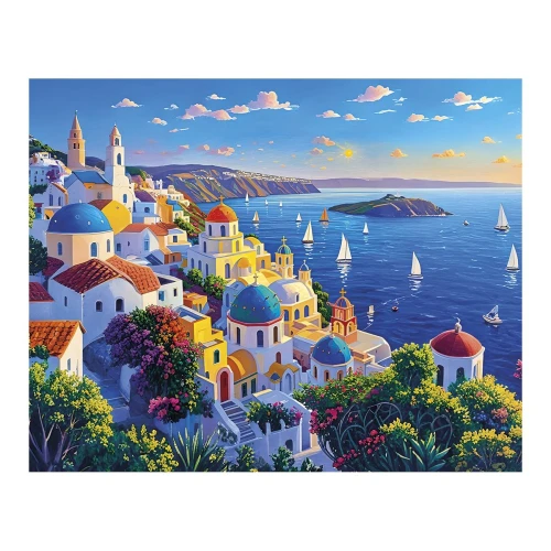 Diamentowa mozaika Flamingo Line 30x40 cm , Santorini 