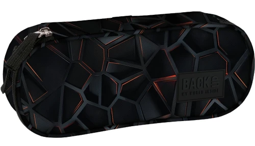 Piórnik BackUP 8 Techno Red, jednokomorowy  
