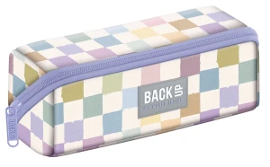Piórnik BackUP 8 Pastelowa Kratka, jednokomorowy  