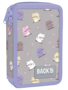 Piórnik BackUP Kotki Kawaii, podwójny, z wyposażeniem