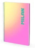 Kołonotatnik notes  na spirali MILAN Sunset kratka A4 90 kartek, różowy