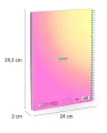Kołonotatnik notes  na spirali MILAN Sunset kratka A4 90 kartek, różowy