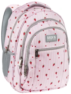 Plecak szkolny BackUP, Pink Love 3-komorowy  