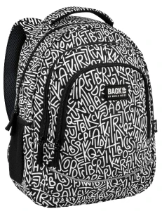 Plecak szkolny BackUP,  Urban Style, czarny 3-komorowy    