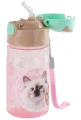 Bidon Kidea Cleo i Frank 330 ml z chowanym ustnikiem, Kot