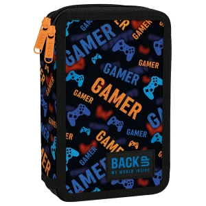 Piórnik BackUP Game Pad, podwójny, z wyposażeniem 