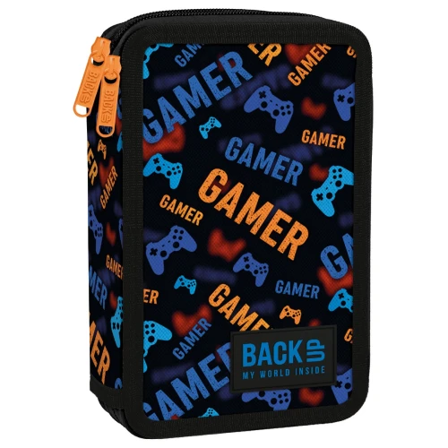 Piórnik BackUP Game Pad, podwójny, z wyposażeniem 