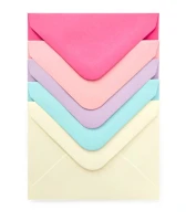 Koperta ozdobna 70x100 mm, 110g, 10 sztuk,  mix róż i błękit