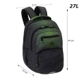 Plecak szkolny AstraBag Hexagon Green Ombre, 3-komorowy 