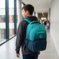 Plecak szkolny AstraBag Hexagon Lagoon Ombre, 3-komorowy 