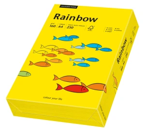Papier ksero kolorowy Rainbow A-4 160g/m², 250 arkuszy,  ciemny żółty (R18)