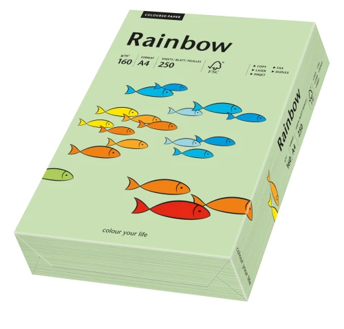 Papier ksero  kolorowy Rainbow A-4 160g/m², 250 arkuszy, przygaszona zieleń (R75)