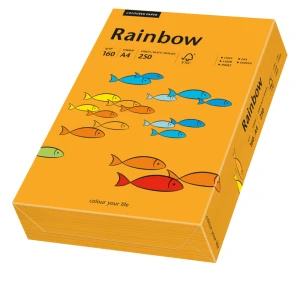 Papier ksero kolorowy Rainbow A-4 160g/m², 250 arkuszy, pomarańczowy (R24)
