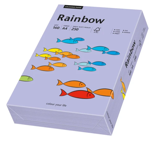 Papier ksero kolorowy Rainbow A-4 160g/m², 250 arkuszy, fioletowy (R60)