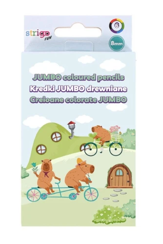 Kredki Strigo Jumbo Kapibara, 6 kolorów 
