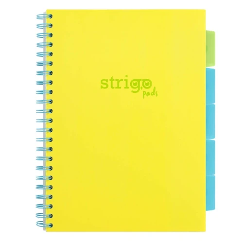 Kołonotatnik Strigo Pads A4 100 kartek kratka, neon żółty
