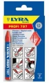 Kreda Lyra Profi 797 do drewna czerwona, 12 sztuk