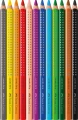 Kredki ołówkowe  Faber Castell Jumbo Grip, 12 kolorów + temperówka