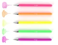 Długopis żelowy Strigo 0,8 mm 5 kolorów, neon