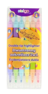 Zakreślacz Strigo 2w1, 12 kolorów, 6 neonowych, 6 pastelowych dwustronne