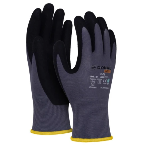 Rękawice robocze  DONAU SAFETY Flex rozm. 8 szare