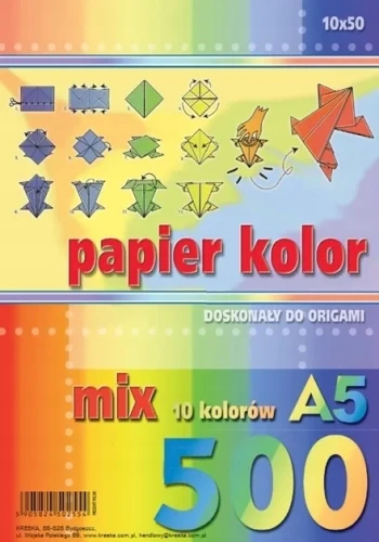 Papier ksero kolorowy A-5 mix (10 kolorów) 500 arkuszy