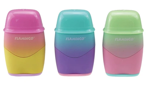 Temperówka Flamingo z gumką, podwójna