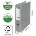 Segregator Esselte 30% PP z recyklingu A4/75mm z szyną, żółty