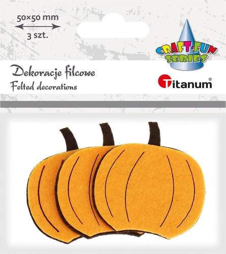 Ozdoby filcowe Titanum Craft-Fun Series Dynie, 3 sztuki