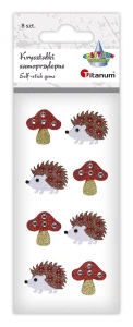 Kryształki Titanum Craft-Fun Series samoprzylepne Muchomorki, Jeże, 8 sztuk