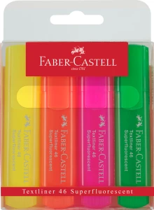 Zakreślacz Faber-Castell 154604 neonowe, 4 kolory 
