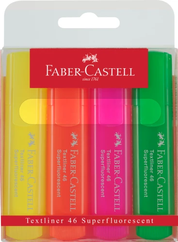 Zakreślacz Faber-Castell 154604 neonowe, 4 kolory 