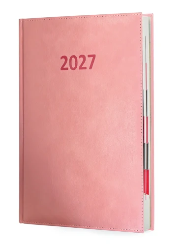 Kalendarz książkowy Agenda Notami  A-4 dzienny, pudrowy róż