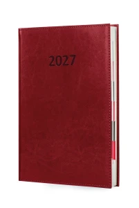 Kalendarz książkowy Agenda Notami  A-4 tygodniowy, bordowy 