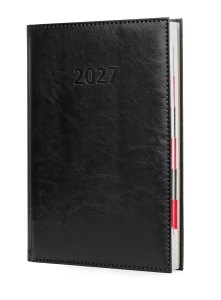 Kalendarz książkowy Agenda Notami  A-4 tygodniowy, czarny