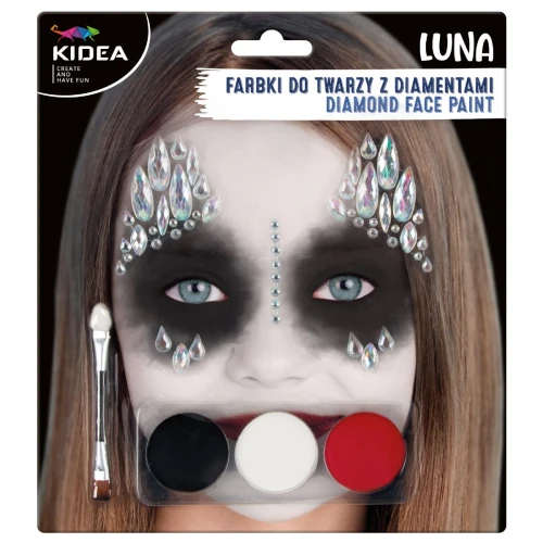 Farby do malowania twarzy Hallowen Kidea  , 3 kolory