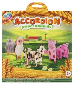 Figurki zwierząt do składania z papieru Moxy Zagroda, 3 sztuki 