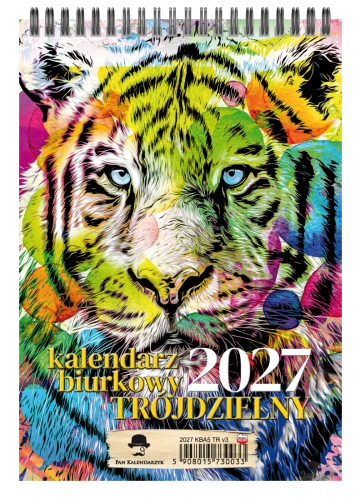 Kalendarz biurkowy pionowy trójdzielny, Pan Kalendarzyk  